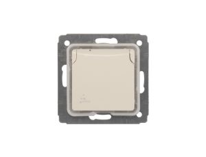 CARIVA Gniazdo pojedyncze z/u 16A IP44 z przesłonami kremowe 773728