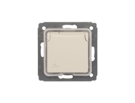 CARIVA Gniazdo pojedyncze z/u 16A IP44 z przesłonami kremowe 773728