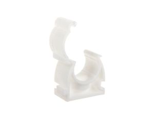 Uchwyt zamykany bezhalogenowy do rur gładkich UZHF 32 biały 68657 /100szt./