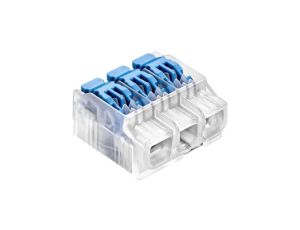 IDEALNA Szybkozłączka z dźwignią 3x 0,2-4mm2 uniwersalna bezhalogenowa (na drut / na linkę) 450V/32A SIMET 10szt.