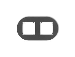 MINI Ramka uniwersalna podwójna okrągła z tworzywa grafitowy 11MRTO-2
