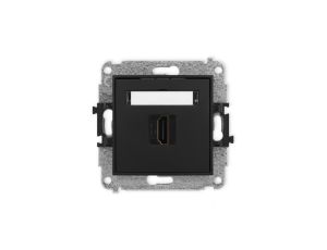 MINI Mechanizm gniazda pojedynczego HDMI 2.1, 8K czarny mat 12MHDMI-5
