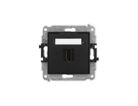 MINI Mechanizm gniazda pojedynczego HDMI 2.1, 8K czarny mat 12MHDMI-5