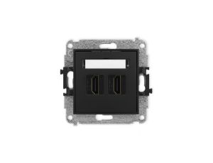 ICON Mechanizm gniazda podwójnego HDMI 2.1, 8K czarny mat 12IHDMI-6