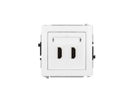 DECO Mechanizm gniazda podwójnego HDMI 2.1, 8K biały mat 25DHDMI-6