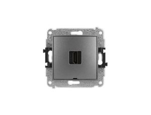 MINI Mechanizm gniazda pojedynczego HDMI 2.1, 8K, bez pola opisowego grafitowy 11MHDMIBO-5