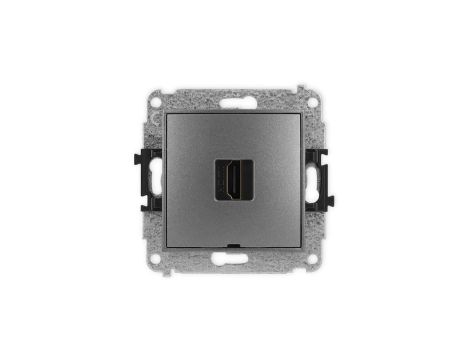 MINI Mechanizm gniazda pojedynczego HDMI 2.1, 8K, bez pola opisowego grafitowy 11MHDMIBO-5