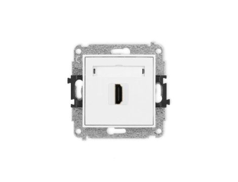 MINI Mechanizm gniazda pojedynczego HDMI 2.1, 8K biały mat 25MHDMI-5