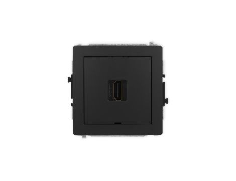 DECO Mechanizm gniazda pojedynczego HDMI 2.1, 8K, bez pola opisowego czarny mat 12DHDMIBO-5
