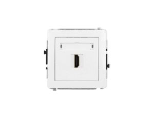 DECO Mechanizm gniazda pojedynczego HDMI 2.1, 8K biały mat 25DHDMI-5