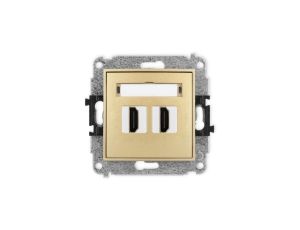 MINI Mechanizm gniazda podwójnego HDMI 2.1, 8K złoty 29MHDMI-6