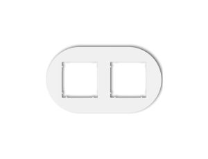 MINI Ramka uniwersalna podwójna okrągła z tworzywa biały mat 25MRTO-2