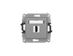 MINI Mechanizm gniazda pojedynczego HDMI 2.1, 8K szary mat 27MHDMI-5