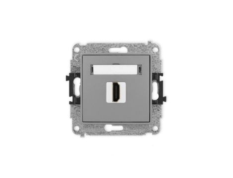 MINI Mechanizm gniazda pojedynczego HDMI 2.1, 8K szary mat 27MHDMI-5