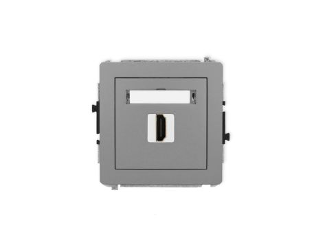 DECO Mechanizm gniazda pojedynczego HDMI 2.1, 8K szary mat 27DHDMI-5