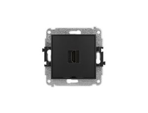 MINI Mechanizm gniazda pojedynczego HDMI 2.1, 8K, bez pola opisowego czarny mat 12MHDMIBO-5