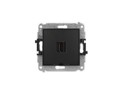 MINI Mechanizm gniazda pojedynczego HDMI 2.1, 8K, bez pola opisowego czarny mat 12MHDMIBO-5