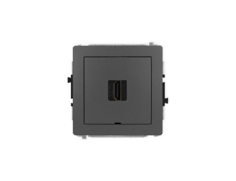DECO Mechanizm gniazda pojedynczego HDMI 2.1, 8K, bez pola opisowego grafitowy mat 28DHDMIBO-5