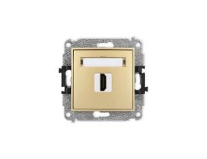 MINI Mechanizm gniazda pojedynczego HDMI 2.1, 8K złoty 29MHDMI-5