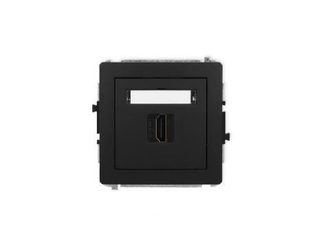 DECO Mechanizm gniazda pojedynczego HDMI 2.1, 8K czarny mat 12DHDMI-5