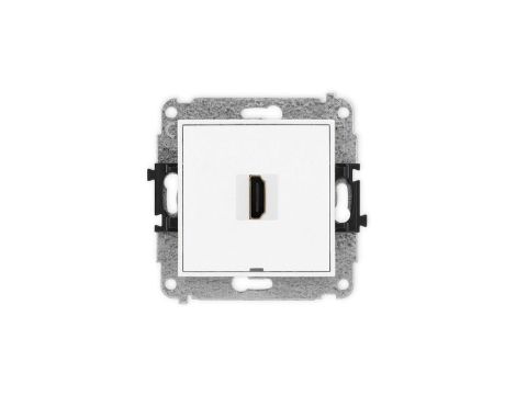 MINI Mechanizm gniazda pojedynczego HDMI 2.1, 8K, bez pola opisowego biały mat 25MHDMIBO-5