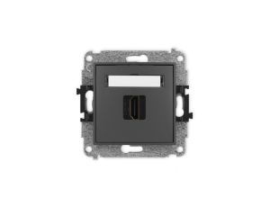 MINI Mechanizm gniazda pojedynczego HDMI 2.1, 8K grafitowy mat 28MHDMI-5