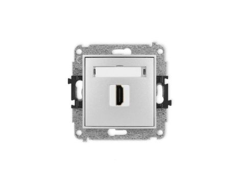 MINI Mechanizm gniazda pojedynczego HDMI 2.1, 8K srebrny metalik 7MHDMI-5