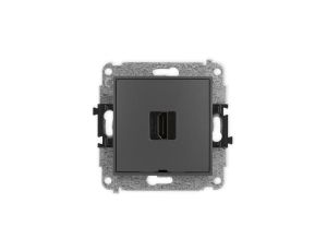 MINI Mechanizm gniazda pojedynczego HDMI 2.1, 8K, bez pola opisowego grafitowy mat 28MHDMIBO-5