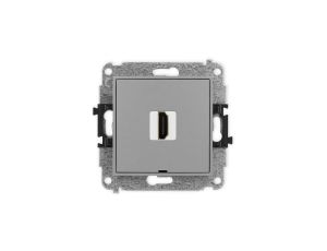 MINI Mechanizm gniazda pojedynczego HDMI 2.1, 8K, bez pola opisowego szary mat 27MHDMIBO-5