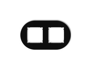 MINI Ramka uniwersalna podwójna okrągła z tworzywa czarny mat 12MRTO-2