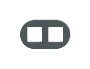 MINI Ramka uniwersalna podwójna okrągła z tworzywa grafitowy mat 28MRTO-2