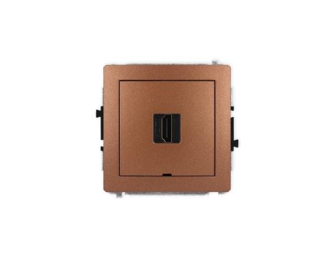 DECO Mechanizm gniazda pojedynczego HDMI 2.1, 8K, bez pola opisowego brązowy metalik 9DHDMIBO-5