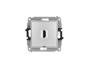 MINI Mechanizm gniazda pojedynczego HDMI 2.1, 8K, bez pola opisowego srebrny metalik 7MHDMIBO-5