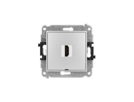 MINI Mechanizm gniazda pojedynczego HDMI 2.1, 8K, bez pola opisowego srebrny metalik 7MHDMIBO-5