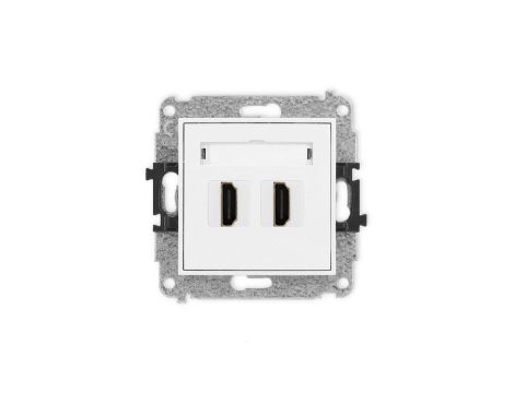 MINI Mechanizm gniazda podwójnego HDMI 2.1, 8K biały MHDMI-6