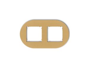 MINI Ramka uniwersalna podwójna okrągła z tworzywa złoty 29MRTO-2