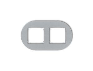 MINI Ramka uniwersalna podwójna okrągła z tworzywa srebrny metalik 7MRTO-2