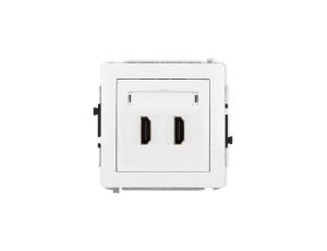 DECO Mechanizm gniazda podwójnego HDMI 2.1, 8K biały DHDMI-6