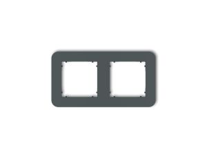 MINI Ramka uniwersalna podwójna zaokrąglona z tworzywa grafitowy mat 28MRTZ-2