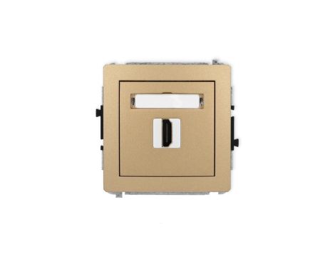 DECO Mechanizm gniazda pojedynczego HDMI 2.1, 8K złoty metalik 8DHDMI-5