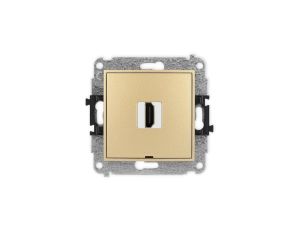 MINI Mechanizm gniazda pojedynczego HDMI 2.1, 8K, bez pola opisowego złoty 29MHDMIBO-5