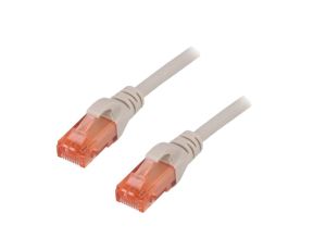 Patch cord U/UTP 6 linka Cu LSZH szary 10m 26AWG DK-1617-100
