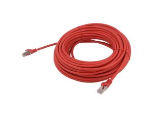Patch cord S/FTP 6a drut Cu LSZH czerwony 20m 27AWG PP6A-LSZHCU-R-20M