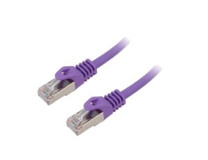 PP6A-LSZHCU-V-10M Patch cord S/FTP 6a drut Cu LSZH fioletowy 10m 27AWG