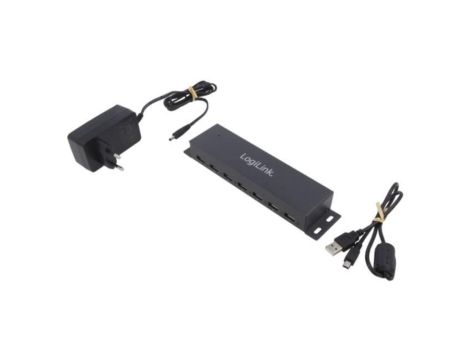 PC-UA0148 Hub USB, DC, USB A gniazdo x7, USB B mini gniazdo, USB 2.0