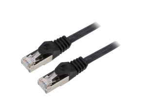 Patch cord S/FTP 6a drut Cu LSZH czarny 15m 27AWG Cablexpert PP6A-LSZHCU-BK-15M