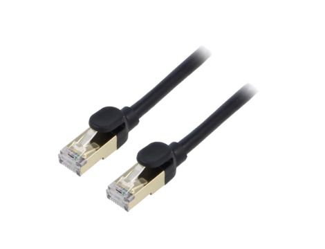 Patch cord F/UTP 7 linka Cu PVC czarny 5m 28AWG WKJS010501