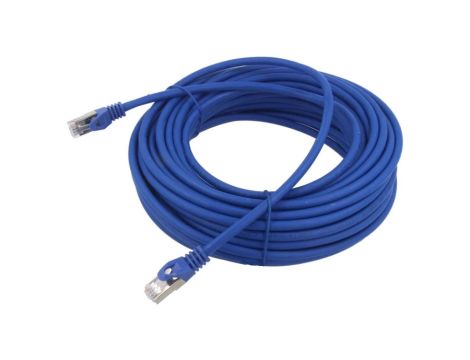 PP6A-LSZHCU-B-15M Patch cord S/FTP 6a drut Cu LSZH niebieski 15m 27AWG