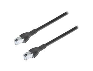 Patch cord S/FTP 6a linka Cu PUR czarny 1m 26AWG Żyły: 8 CA00652.00C01