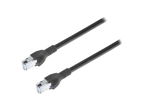 CA00652.00C01 Patch cord S/FTP 6a linka Cu PUR czarny 1m 26AWG Żyły: 8